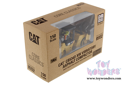 Diecast Masters - Caterpillar CB-534D XW Vibratory Asphalt Compactor - Core Classics Series (1/50 scale diecast model car, Yellow) 85132